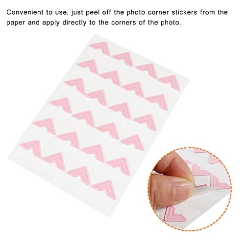 PATIKIL Photo Coins, 10 Feuilles/240 Pcs Auto-adhésif Bricolage Image avec Soutien Autocollant pour Journal Album Agenda Scrapbook, Rose