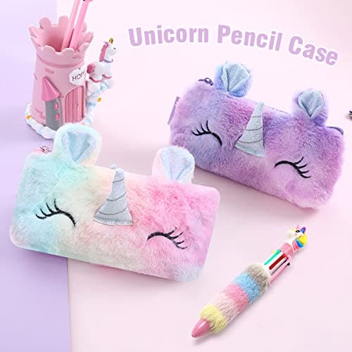 Cooyou Journal Intime Licorne Fille avec Cadenas, Carnet Secret pour Fille en Peluche Comprenant une Cahier A5 et une Licorne Trousse à Crayons, Cadeau Licorne pour Fille 4-12 Ans, Rose