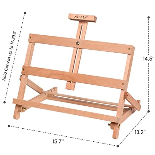 MEEDEN Chevalet de Table de H’être en Cadre H Chevalet Bois d’Exposition pour Artistes, Débutants, Etudiants, Accueillant la Toile Jusqu’à 21"
