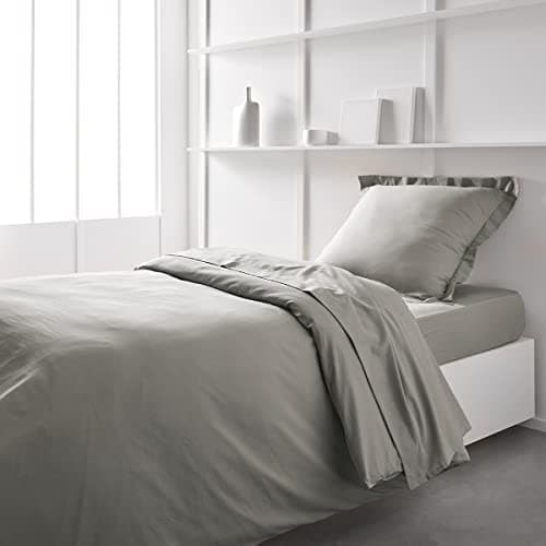 TODAY Essential - Drap Housse 90X190 cm 1 Personne 100% Coton Uni, Dune