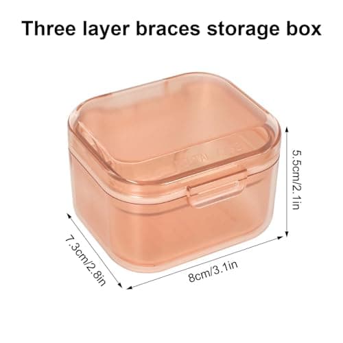 Disnace Boîtes à Conteneurs Dentaires, Boîte Pour Prothèses Dentaires, Boîte À Dentier Étui de Bain Rangement, Boite Appareil Dentaire avec Tamis, Boîte Orthodontique pour Appareil Dentaire (Orange)