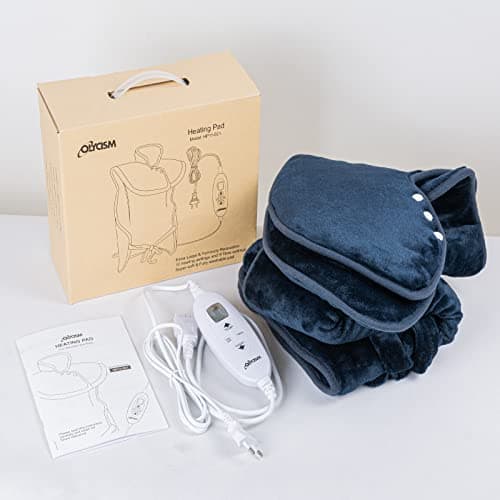 Olycism Coussin Chauffant Electrique 60 x 100 cm Coussin Chauffant Dos avec Arrêt Automatique Chauffage 10 Niveaux de Chauffage Lavable Soulager la Douleur Musculaires pour Dos Nuque Épaules Nuque