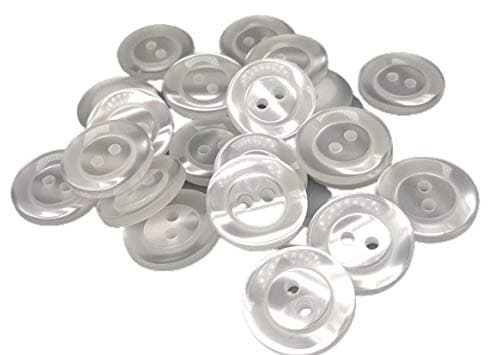 50 Boutons en nacre blanche BASIC - 18 mm - 2 Modèles disponibles - Fabriqué et expédié d'Espagne -
