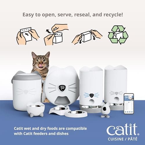 Catit Cuisine Pâtée pour Chats, Pâté à la Viande de Bœuf et aux Carottes, Aliment Complet, 95 g, sans Céréales, Haute Teneur en Viande