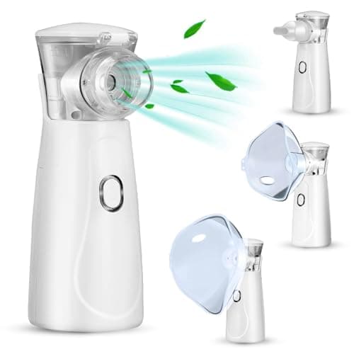 Towwoo Inhalateur Nébuliseur Portable, Inhalateurs Rechargeables avec Embout Buccal et 2 Masques, Aérosol Silencieux pour Enfants et Adultes, Machine Aérosol pour la Maison et les Voyages
