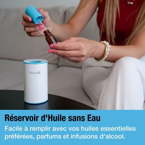 Nano diffuseur d'huiles essentielles sans Eau pour aromathérapie - Diffuseur de Parfum pour Chambre et Voiture sans Fil, Rechargeable – Diffuseur et nébuliseur thérapeutique – Noir