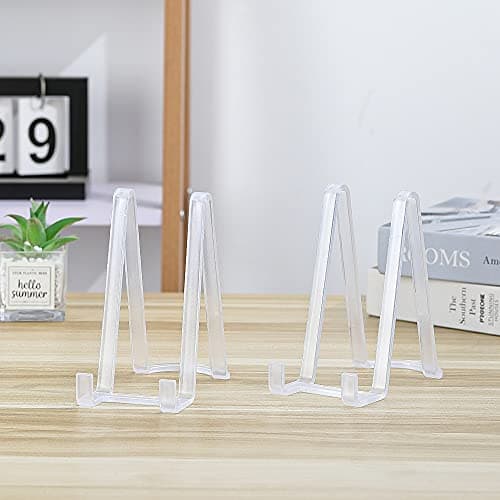 Chevalet Support Assiette Decorative - Porte Assiette | Presentoir Cadre Photo Livre de Table- Chevalet Presentation Plastique - 15 cm (6 pièces)