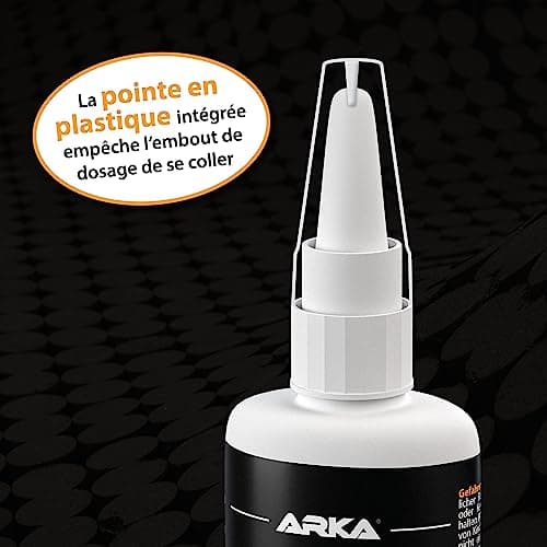 ARKA - KRAFTPROTZ liquide | 50 g | Superglue | Extra forte et universelle | Colle les métaux, le plastique, la pierre, le plastique, le bois, le verre, les tissus, le cuir, le caoutchouc, etc. |