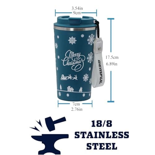 GEMFUL Lot de 2 Tasses pour Maman Anti Fuite 17oz avec Sangle pour Voyage Maison ou Bureau