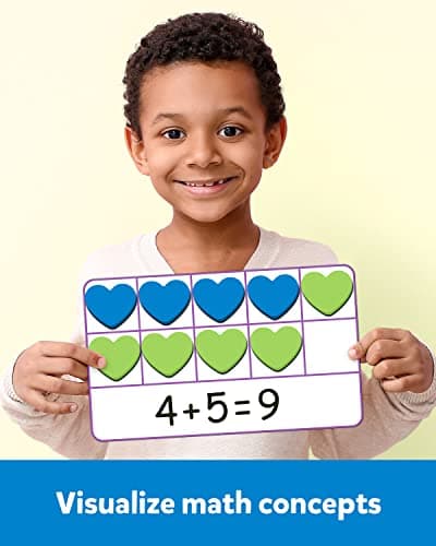Coogam Manipulateurs de Maths pour Enfants, 6 Cadres de dix et 60 compteurs de Maths magnétiques, Jouet éducatif Montessori pour Les Enfants de 3, 4 et 5 Ans.