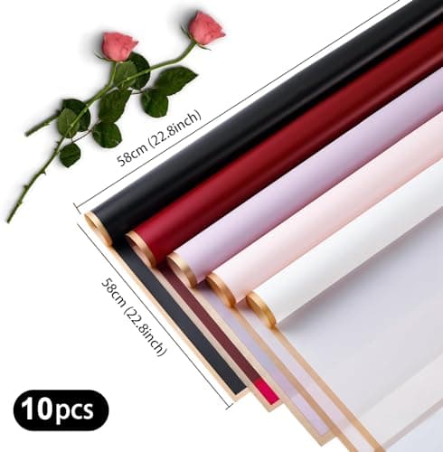 Papier Cadeau Fleur Papier Fleur Bouquet Papier Fleuriste Coloré Papier d'emballage pour Bouquet de Fleur Papier Emballage Bouquet de Fleur Papier Emballage Fleuriste,Papier imperméable Bouquets Noir