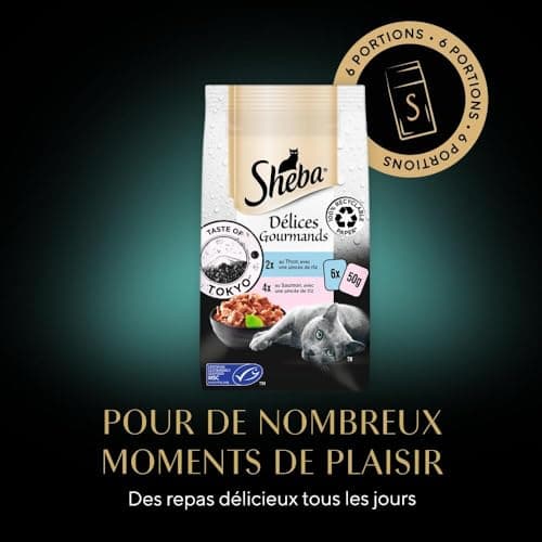 SHEBA Délices Gourmands Sachets fraîcheur , 12 X (6 x 50g) Taste of Tokyo