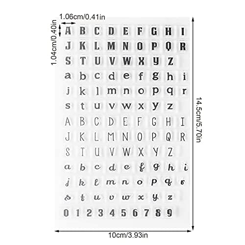 Set de Tampons Clairs Transparents Scrapbooking Stampo Alephabet en Silicone PVC pour DIY Loisirs Créatifs Cadeau Noel Enfant(Motif 4: Lettres majuscules et minuscules)