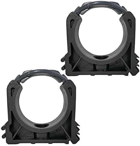 AERZETIX - C51792 - Lot de 2 colliers de fixation murale pour tuyau Ø50mm - support guide accorche pour tube - en plastique