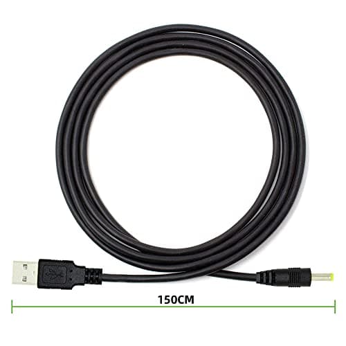 NFHK Lot de 2 câbles d'alimentation ronds USB 2.0 mâle type A vers 5 V CC 4 x 1,7 mm 150 cm 24 AWG
