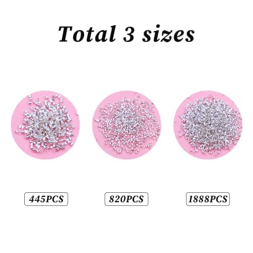 3153 Pièces Perles a Ecraser, Perles a Ecraser pour Bijoux Perles a Sertir Intercalaire en Laiton Perle a Ecraser pour Colliers Bracelet La Fabrication de Bijoux, Bijoux de Bricolage ou Artisanat