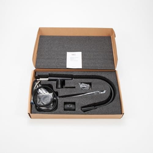 INEX EUROPA Robinet extractible professionnel en métal avec finition noire pour évier de cuisine, modèle INK 777 BLK, avec mitigeur, valve céramique et tête amovible.