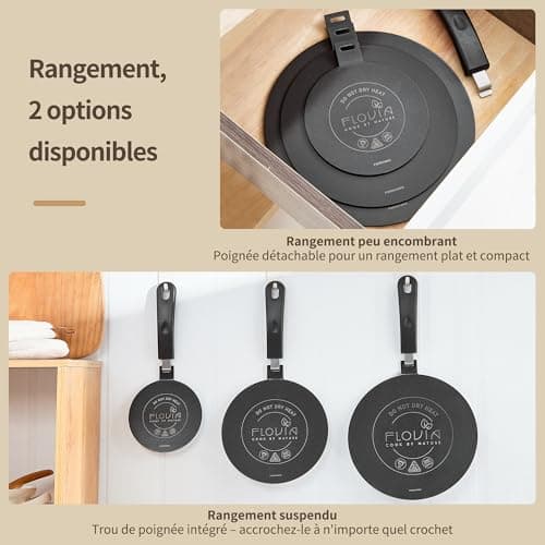 Plaque Adaptateur Induction Ø24cm avec Poignée Amovible, Diffuseur de Chaleur pour Casseroles Non-Inductives, Compatible Induction, Gaz & Électrique. Noir sans Décoloration