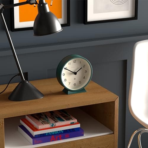 NEWGATE® M Mantel Silent Sweep Horloge de cheminée - 'No Tick' - Une Horloge de cheminée Moderne - Petite Horloge - Horloges pour Le Salon - Horloge de Bureau - Pendules de cheminée - Vert Éden