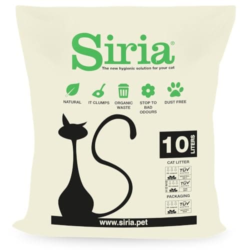 Siria 40L-Litière pour Chats Végétale et Agglomérante-Lot 4 Sacs de 10 litres