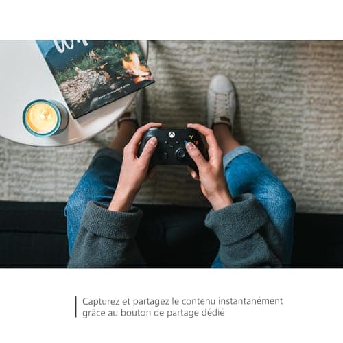 Xbox Manette sans Fil - Carbon Black Pour Xbox Series X, Xbox Series S, Xbox One, Windows 10 & 11, Android et iOS - Noir