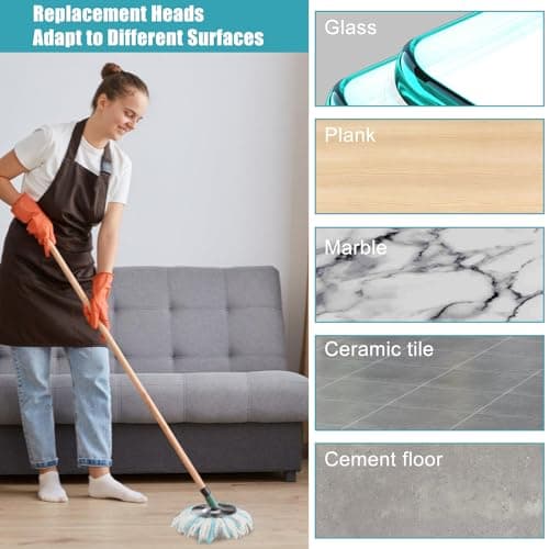 4 Pièces pour Leifheit Têtes de Rechange Clean Twist Disc Mop Franges de Remplacement en Microfibres pour Un Nettoyage Efficace des Particules de Saleté, Lavage Sol.