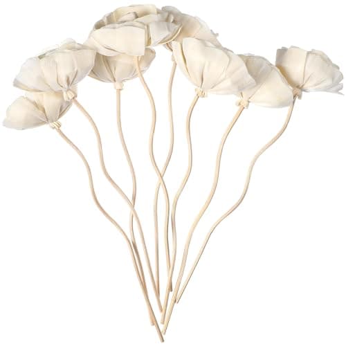 Angoily 8PCS Fleurs de Diffuseur à Roseaux, Diffuseur de Parfum en Rotin, Diffuseur de Fleurs avec Bâtons de Rotin pour Parfum de Pièce Et Décoration de La Maison