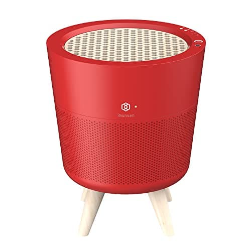 IMUNSEN M-002R Purificateur d'air avec filtre en bois de cyprès, filtre HEPA véritable H13, 100% sans ozone, Fabriqué en Corée - Rouge