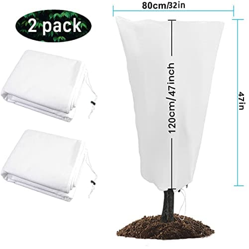 Voile Hivernage Plante Exterieur, Lot de 2 Housse d'hivernage pour Plantes en Pot, 80 x 120cm Contre Le Froid et Le Gel, 60g/m2 bâche Protection Arbustes Couverture