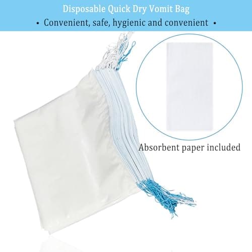 Yueser Sac Vomissement Voiture, 20 Pièces Sac à Vomi étanche Sac Vomi Zéro Odeur Sac a Vomi Voiture Enfant Sac Vomitoire Enceintes Sac de Barf Sac de Vomissement Jetable pour Voiture et Voyage 1500ml
