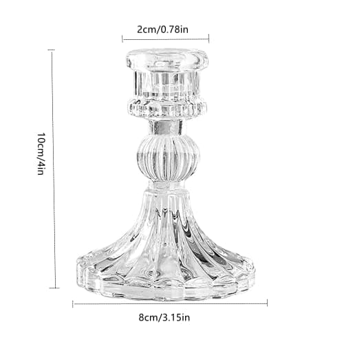 Bougeoir en Verre, bougeoirs Coniques Transparents, bougeoir en Verre Cristal pour Mariage, Maison, décoration de fête (Bande, 6 pièces)