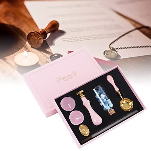 Kit de Cachet à la Cire, Comprenant Un Tampon à Cire + Un Chauffage + Une Cuillère, kit de Cachet à la Cire pour Les Enveloppes de Noël Vintage, Les Lettres, Le Courrier et l'Artisanat