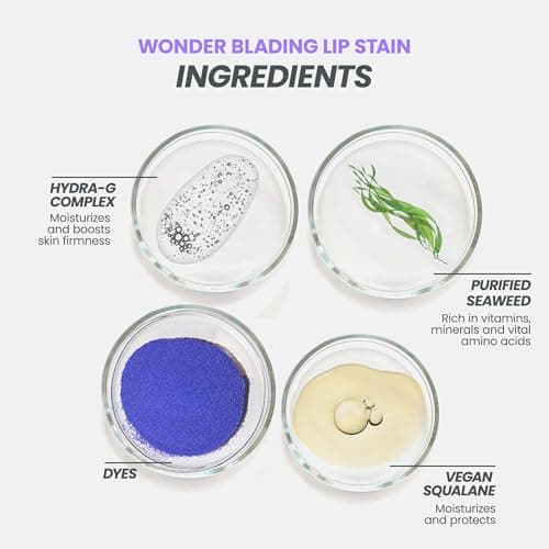 Wonderskin Wonder Blading Lip Stain Masque, Teinture Naturelle pour les Lèvres, Teinture Longue Tenue Waterproof (Beautiful)