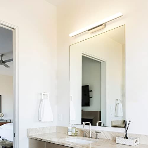 Klighten Lampe Miroir LED Salle de Bains 14W 60cm, IP44 Lumiere Miroir Salle de Bain Moderne, Applique Murale Salle de Bain, 110-240V, 910 Lumen, Blanc Chaud 3000K