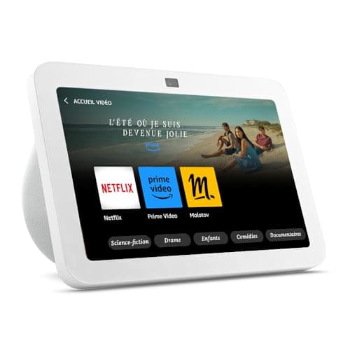 Echo Show 8 (Nouvelle génération) | Écran tactile HD connecté avec son spatial, hub connecté intégré et Alexa | Blanc