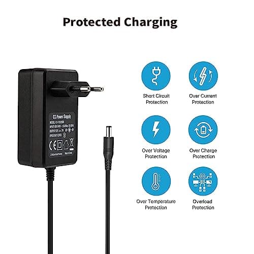 Lonnky Adaptateur 12V 2A avec Câble de 1,8 M, AC 100-240V à DC 12V, Connecteur Universel 2,1 mm x 5,5 mm pour LCD, Routeurs et Caméras de Surveillance