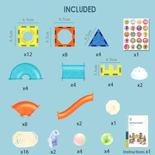morkka Blocs de Construction magnétiques de Luxe pour Enfants, Ensemble Jouets STEM éducatifs 3D 3-12 Cadeaux pour garçons et Filles (Light Orbital Blocks-75PCS)