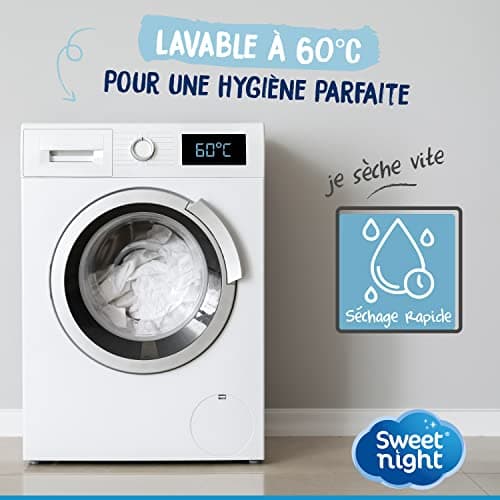 SWEET NIGHT Sweetnight - Protège Matelas 180x200 cm | Bouclette en Coton | Alèse Imperméable et Absorbante | Respirant et Silencieux | Compatible Grands Bonnets