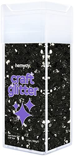 Paillettes pour shaker artisanal gobelets en résine noire cartes bijoux de Noël bougies super épaisses cosmétiques pour ongles et visage 110 g/3,9 oz