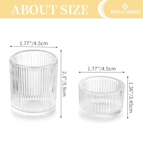 Romadedi Photophore Bougeoir Bougie Verre:Lot de 24 Transparent Bougeoirs Support pour Bougies Chauffe-Plat pour Décoration Centre De Table Mariage Fête Dîner Salon Maison Deco