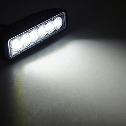 AUXTINGS 10 Pièces 15 cm 18W Flood Barre lumineuse LED Lampe de travail Bar Off Road camions SUV Conduite Feux de Brouillard 12V 24V