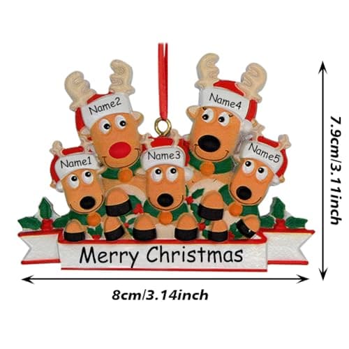 WERWAES Decoration Noel Sapin Personnalisable Boule de Noel Personnalisée 2024 Decorations Noel Famille 2,3,4,5,6,7,8 Idee Cadeau Noel