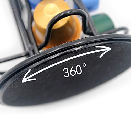 XIAPIA Support Capsule Nespresso, Porte Dosette Capsules Nespresso Café Rotatif 360 Degrés, Noir Distributeur Capsule Nespresso Range 40Pcs, Rangement Capsule Nespresso Presentoir