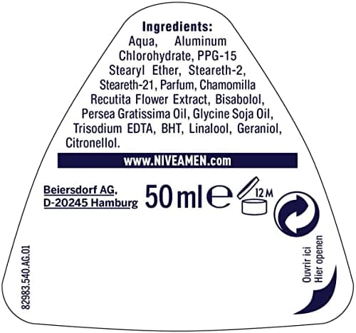 Nivea Men Déodorant Bille Sensitive Protect 50 ml - lot de 3