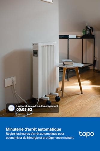 Tapo Matter Prise Connectée WiFi, Suivi de consommation, 16A Type E, Fonctionne avec Alexa, Contrôler le radiateur, le chauffage, Économie d'énergie, Tapo P110MA(FR)