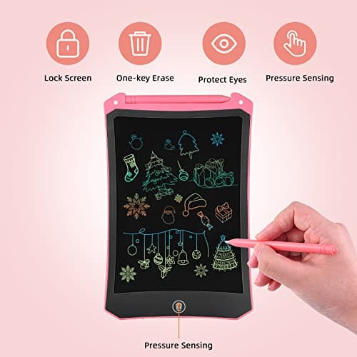 PINKCAT Tablette Dessin Enfant 8,5 Pouces, 2 Pièces Tablette à Dessiner Effaçable Portable Tablette D'écriture LCD Colorée Cadeau Bebe Garcon Fille Jouet Enfants 1 2 3 4 5 6 7 8 Ans