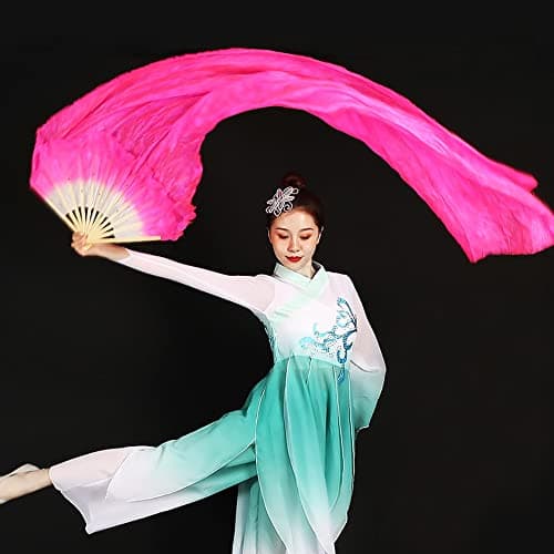 Hayaww 1 Paire Danse du Ventre Voiles, Danse éVentails De Danse du Ventre éVentail Voile De Danse du Ventre, 1.8 m, pour Les Grands Spectacles, RéPéTitions, Divertissements (rose rouge)