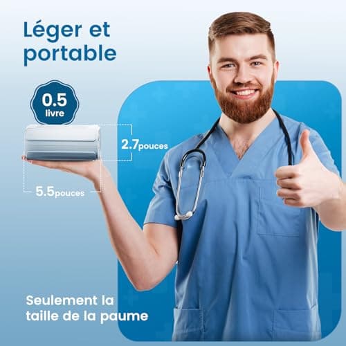 Nébuliseur à Ultrasons à Compresseur Silencieux - Nébuliseur Inhalateur Portable Puissance, Adapté Aux Enfants et Aux Adultes, Avec Tuyau Respiratoire et 2 Masques, Vitesse de Nébulisation Réglable