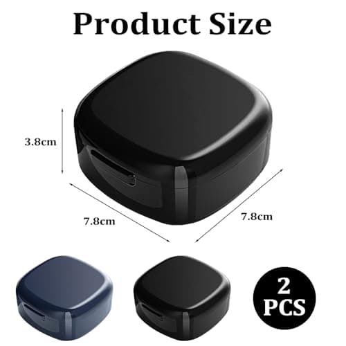 2 Pcs Boite Pour Appareil Dentaire,Boite a Dentier Adulte,Boîte De Rangement Pour Prothèses Dentaires Avec Tamis,Portable Boite Appareil Dentaire,Pour Stocker Des Prothèses Dentaires (Noir,Bleu Roi)