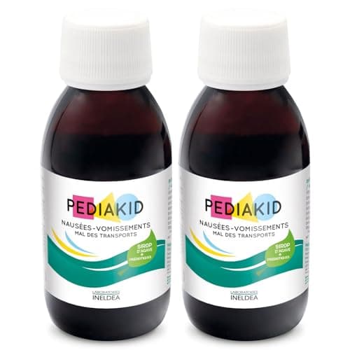 PEDIAKID - Nausées-vomissements mal des transports - Complément alimentaire à base de plantes - Confort digestif - Contre les nausées & vomissements - Goût citron - Lot de 2 Flacons de 125 ml